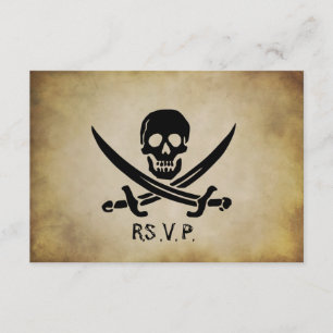 Pirate Wedding RSVP-reactiekaart RSVP Kaartje