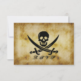 Pirate Wedding RSVP-reactiekaart RSVP Kaartje