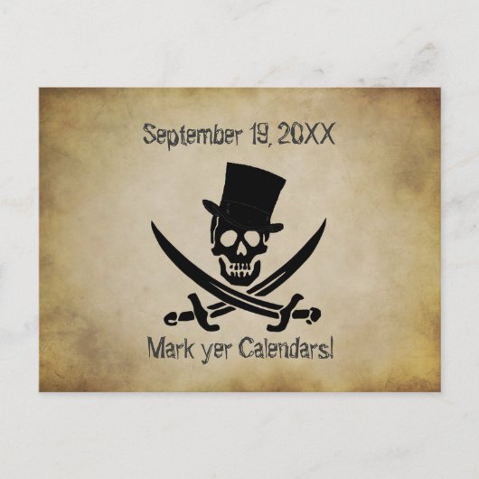 Pirate Wedding Save the Date Briefkaart (Voorkant)