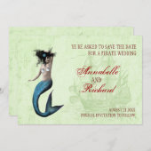 Pirate Wedding Save the Date Cards (Voorkant / Achterkant)
