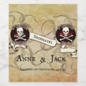 Pirate Wedding Wijn Etiket (Enkel label)