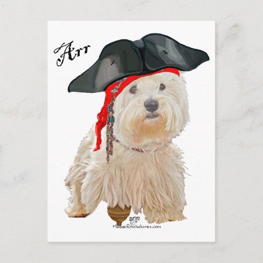 Pirate Westie Briefkaart (Voorkant)