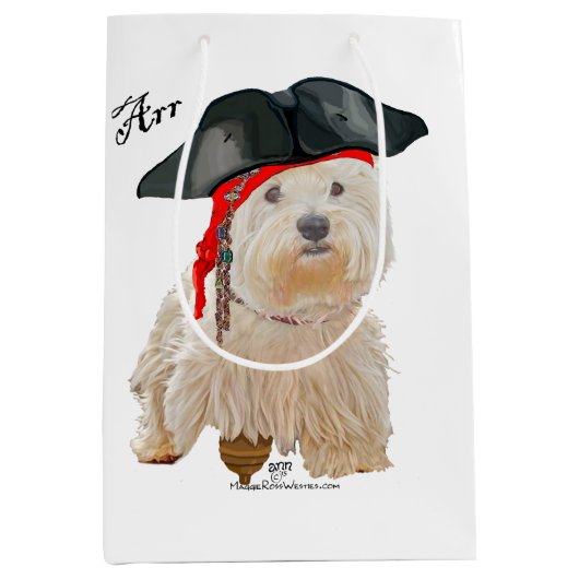 Pirate Westie Medium Cadeauzakje (Voorkant)