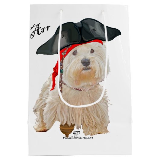 Pirate Westie Medium Cadeauzakje (Achterkant)
