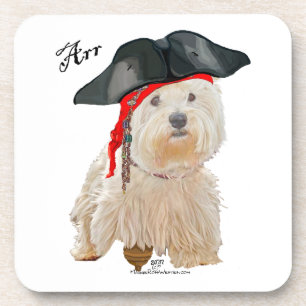 Pirate Westie Onderzetter