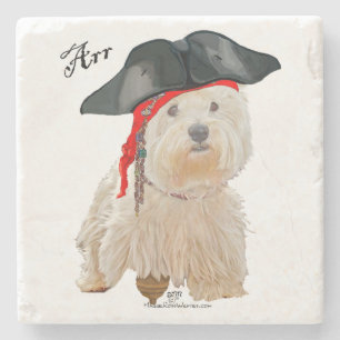 Pirate Westie Stenen Onderzetter