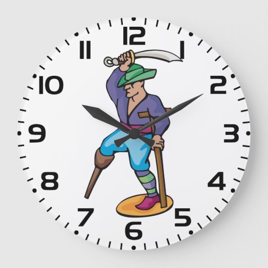 Pirate with Peg Leg and Sword Grote Klok (Voorkant)