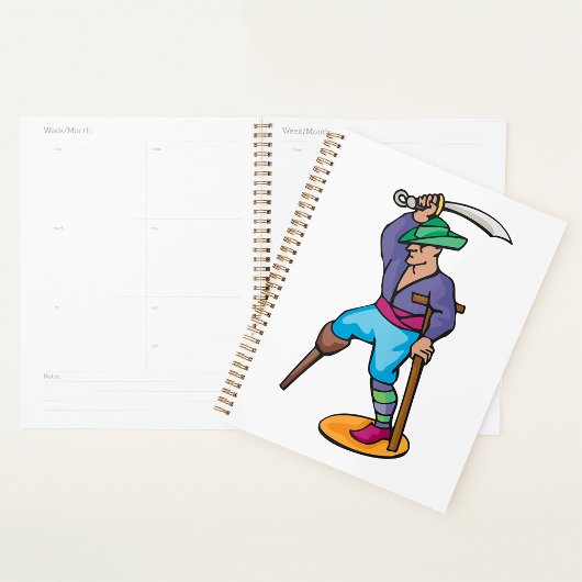 Pirate with Peg Leg and Sword Planner