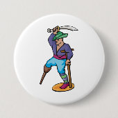 Pirate with Peg Leg and Sword Ronde Button 7,6 Cm (Voorkant)