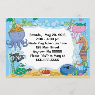 Pirate Zee Creatination Invitation Kaart