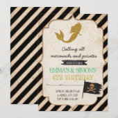 Pirate Zeemeermin Uitnodiging (Voorkant / Achterkant)