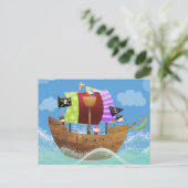 piraten ahoy cadeautjes briefkaart (Staand voorkant)
