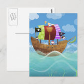 piraten ahoy cadeautjes briefkaart (Voorkant / Achterkant)