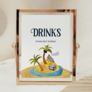 Piraten Baby shower Drinken Teken Poster