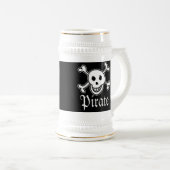 Piraten bier mok met schedel en dwars bot afbeeldi (Voorkant rechts)