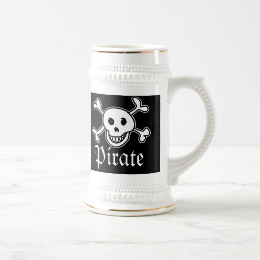 Piraten bier mok met schedel en dwars bot afbeeldi (Rechts)