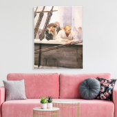  Piraten Brig Covenant in a Fog door NC Wyeth Canvas Afdruk (Insitu (Woonkamer))
