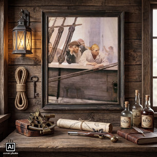 Piraten Brig Covenant in a Fog door NC Wyeth Poster