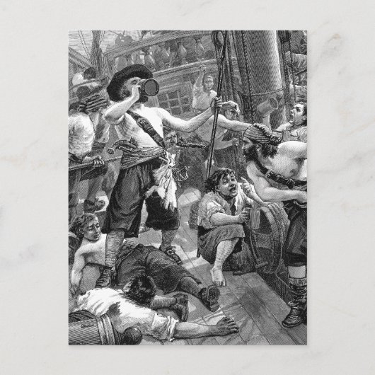  piraten die strijden en op het schip Drink Briefkaart (Voorkant)