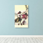 Piraten, Duel tot de dood op het strand Canvas Afdruk (Insitu (Houten vloer))