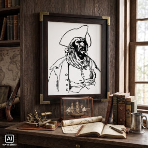 Piraten, een Buccaneer Sketch van Howard Pyle Poster