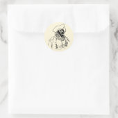  Piraten, een Buccaneer Sketch van Howard Pyle Ronde Sticker (Tas)