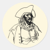 Piraten, een Buccaneer Sketch van Howard Pyle Ronde Sticker (Voorkant)