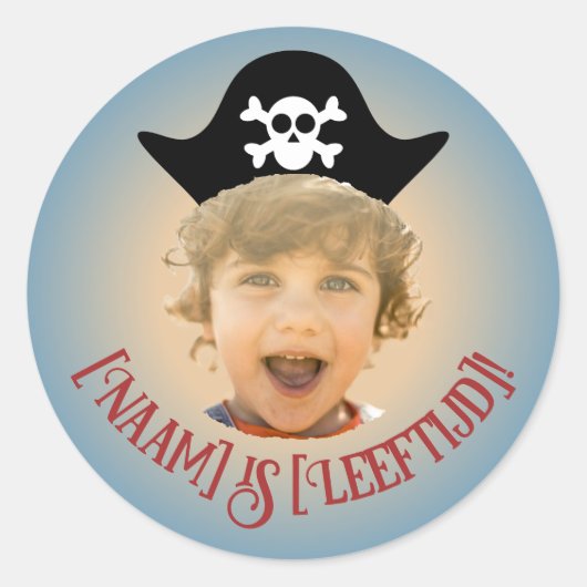 Piraten Foto Autocollant – Propre Nom & Âge - (Devant)