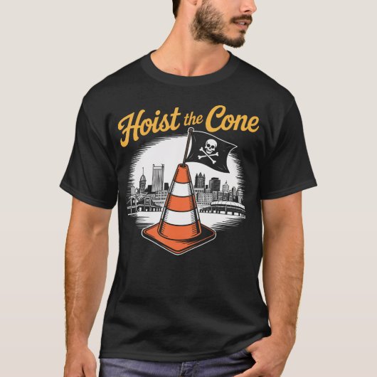 Piraten hijsen de kegel t-shirt (Voorkant)
