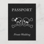 piraten huwelijks paspoort uitnodiging briefkaart (Voorkant)