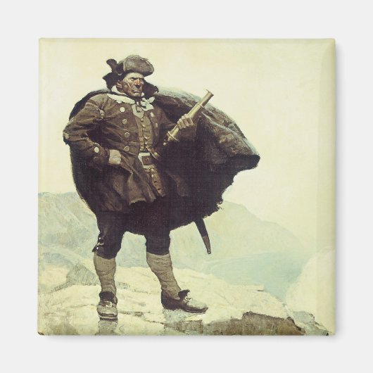 piraten, kapitein Bill Botten van NC Wyeth Magneet (Voorkant)