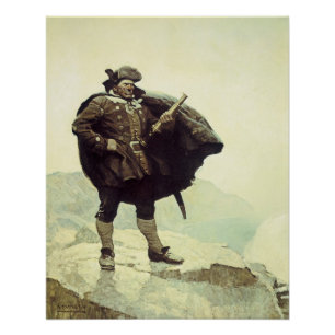  piraten, kapitein Bill Botten van NC Wyeth Perfect Poster