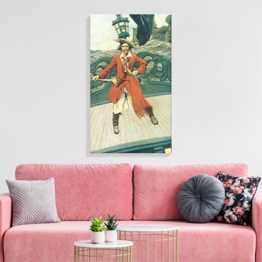 piraten, kapitein Keitt van Howard Pyle Canvas Afdruk (Insitu (Woonkamer))