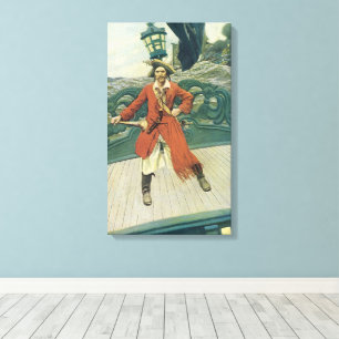 piraten, kapitein Keitt van Howard Pyle Canvas Afdruk