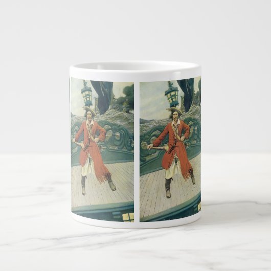  piraten, kapitein Keitt van Howard Pyle Jumbo Mok (Voorkant)