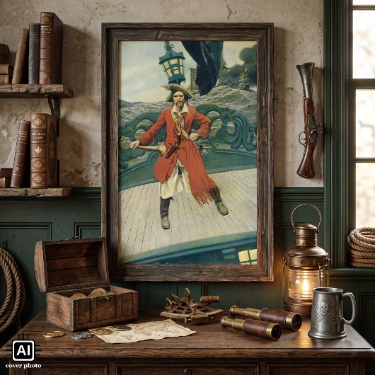 piraten, kapitein Keitt van Howard Pyle Poster