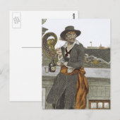  Piraten, Kidd on Deck of Adventure Galley Briefkaart (Voorkant / Achterkant)