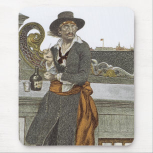  Piraten, Kidd on Deck of Adventure Galley Muismat