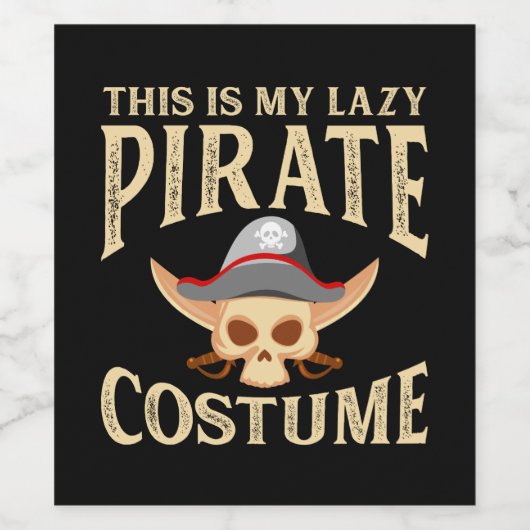 Piraten - Lazy Pirate Costume Wijn Etiket (Enkel label)
