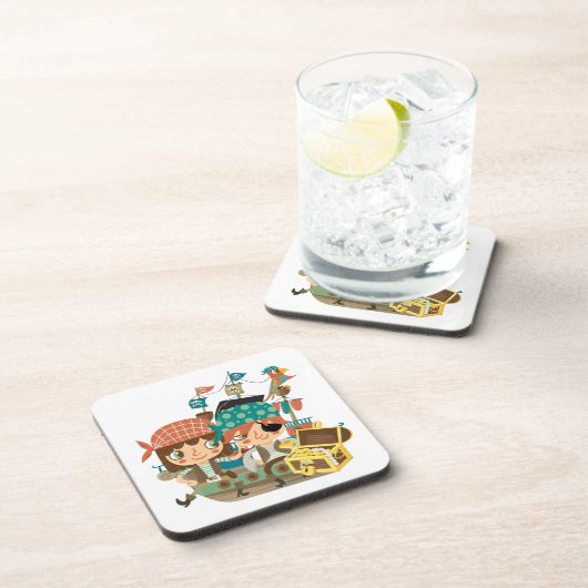 Piraten met Schat Drankjes Onderzetter (Rechterzijde)
