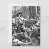  piraten op het schip, huwelijksfeest kaart (Voorkant)