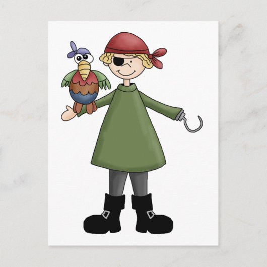 Piraten Pirate en Parrot Briefkaart (Voorkant)