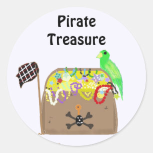 Piraten Schat Ronde Sticker