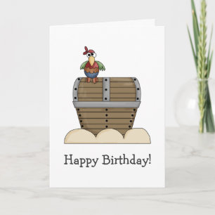 Piraten ・ Schatkist en papegaai Kaart