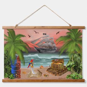 Piraten Schatten Quest Hangend Wandkleed