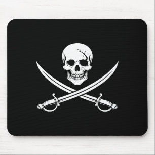 Piraten schedel en gekruiste botten gekruiste zwaa muismat