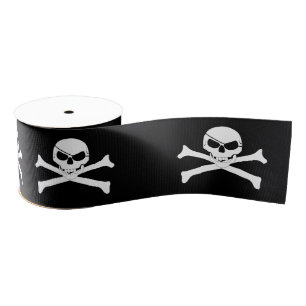 Piraten schedel en gekruiste botten grosgrain lint