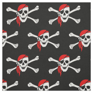 Piraten schedel en gekruiste botten stof