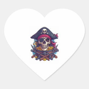Piraten Schedel Schat Hart Sticker