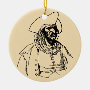 Piraten uit de oude doos, een tekening van een boe keramisch ornament